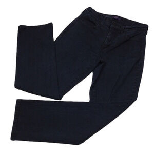 NYDJ Lift Tuck Technology Blue Dark Wash Five Pocket Mid Rise Straight Leg Jean